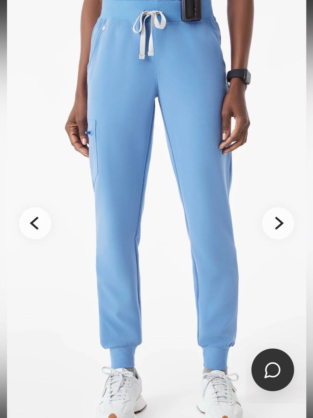Women’s Figs Zamora jogger scrub pants- size L petite - good condition ceil blue
